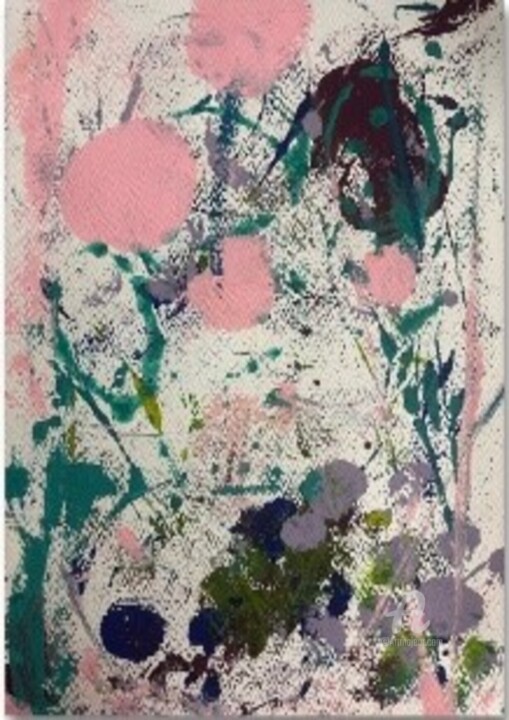 Peinture intitulée "Pink in Bloom" par Betsey Ervin, Œuvre d'art originale, Acrylique