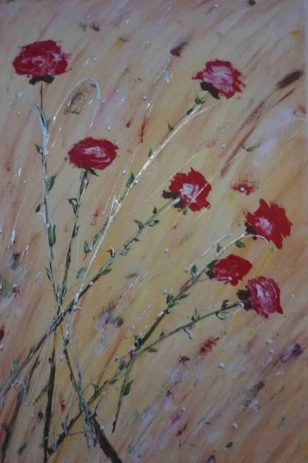 Schilderij getiteld "Flowers" door Bettina Pichler, Origineel Kunstwerk