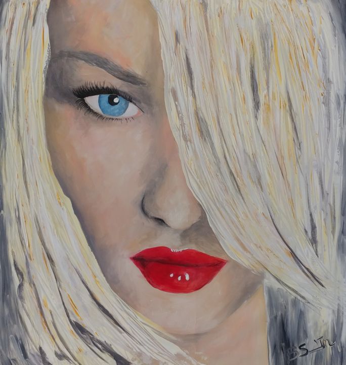 Pintura intitulada "Blonde" por Beverley Smith Martin, Obras de arte originais, Acrílico