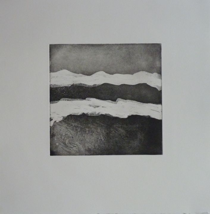 Printmaking titled "Horizons" by Brigitte Bibard-Guillon, Original Artwork, Etching