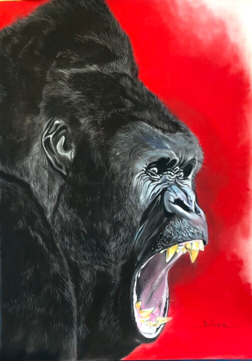 Dibujo titulada "« Silver »" por Franck Bilger, Obra de arte original, Pastel