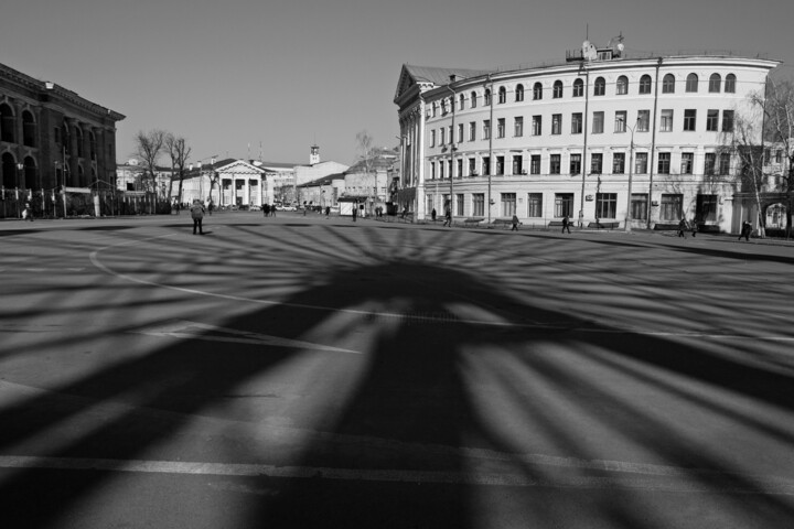 Photography titled "Ferris wheel shadow" by Andrii Bilonozhko, Original Artwork, Digital Photography