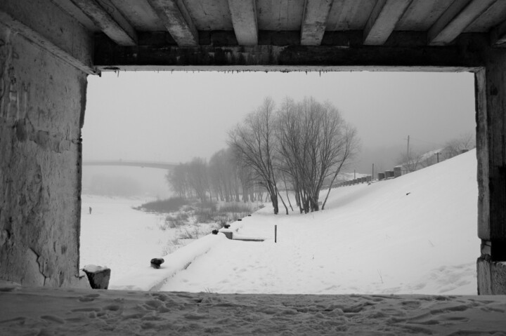 Photography titled "Winter landscape wi…" by Andrii Bilonozhko, Original Artwork, Digital Photography