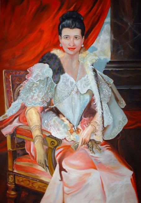 Malerei mit dem Titel "Ivanna in der Robe…" von Birger Dicke, Original-Kunstwerk