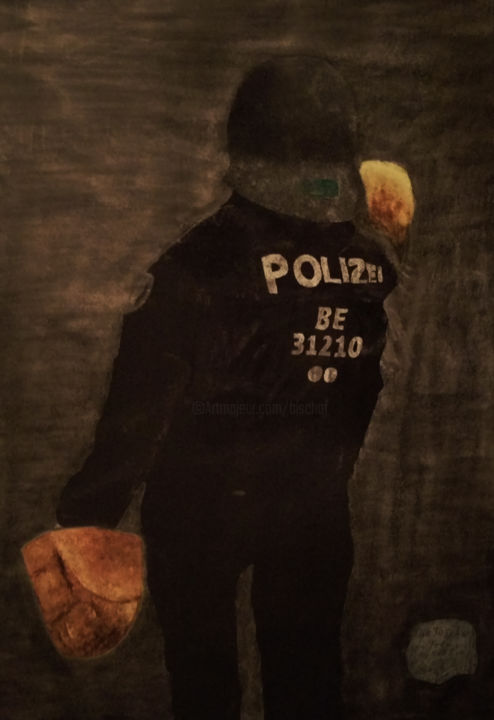 Картина под названием "die Tasche von Frau…" - Helmut Bischof, Подлинное произведение искусства, Воск