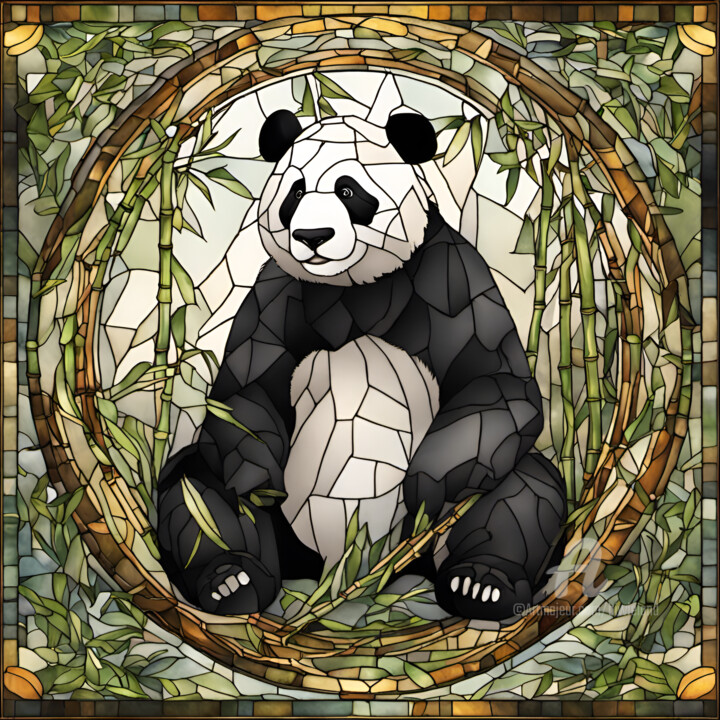 Digital Arts titled "Panda" by Beiza Wieland, Original Artwork, AI generated image