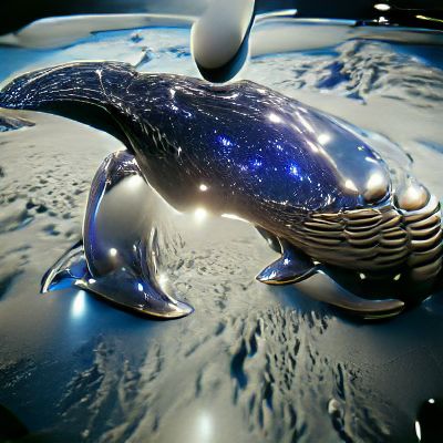 Arte digital titulada "Whale from outer sp…" por Black Philip, Obra de arte original, Pintura Digital
