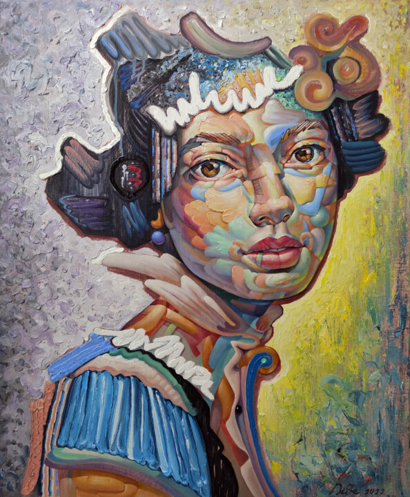 Картина под названием "Bella" - Bogdan Dide, Подлинное произведение искусства, Масло Установлен на Деревянная рама для носил…