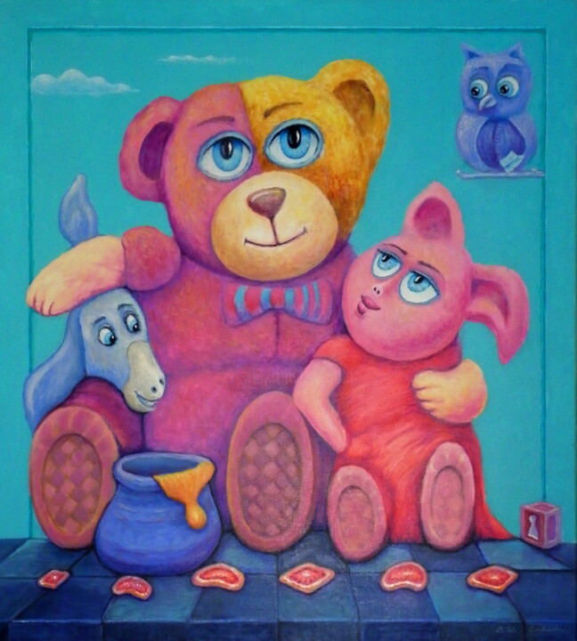 「Winnie-the-Pooh - P…」というタイトルの絵画 Bohdan Wincenty Łobodaによって, オリジナルのアートワーク, アクリル