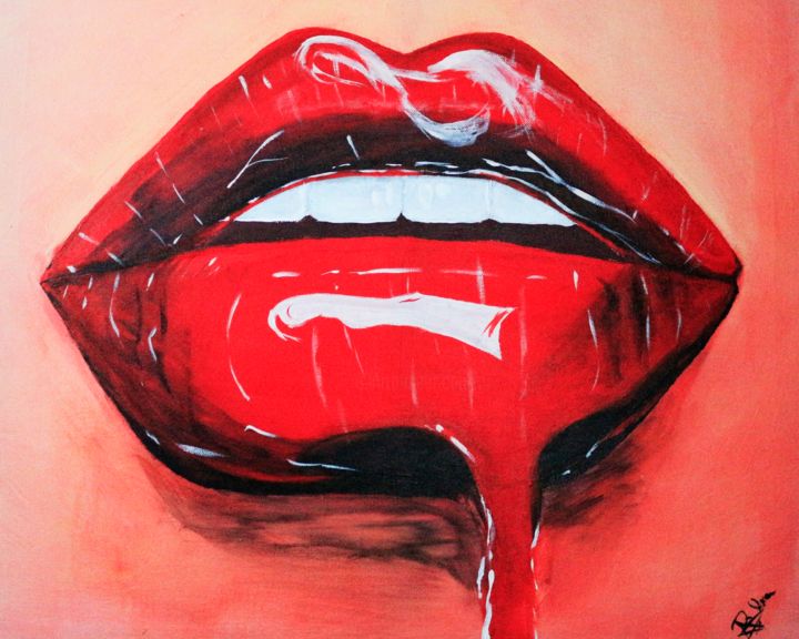 Pittura intitolato "Melting kiss" da Alexandra Boicu, Opera d'arte originale, Acrilico