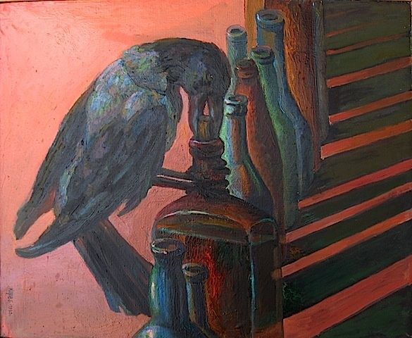 Pintura intitulada "Ворона" por Boris Kotov, Obras de arte originais, Outro