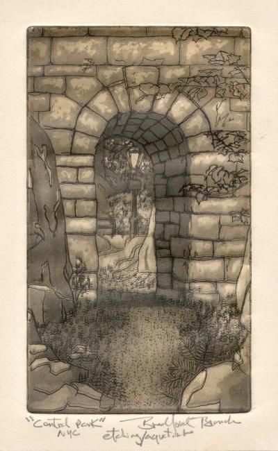 Printmaking titled "Stone Arch, Central…" by Bradford Branch, Original Artwork, Engraving