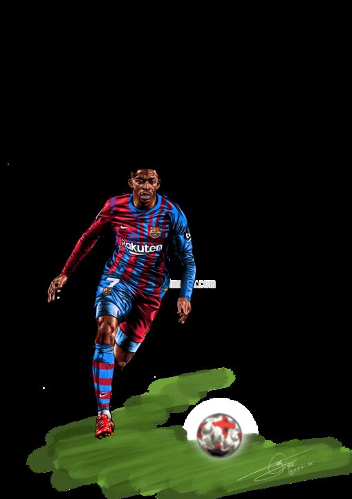 Arte digitale intitolato "Dembele Fc Barcelone" da Bradon Yombi, Opera d'arte originale, Pittura digitale