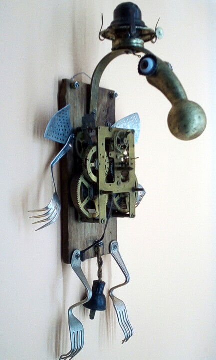 Sculpture titled "off work*not power*…" by Branimir Misic, Original Artwork, Metals