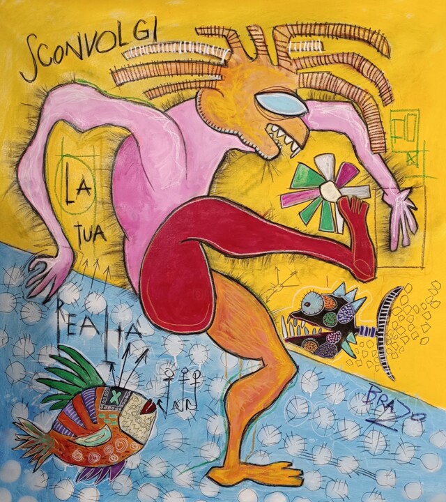 Painting titled "Sconvolgi la tua re…" by Brazo, Original Artwork, Acrylic