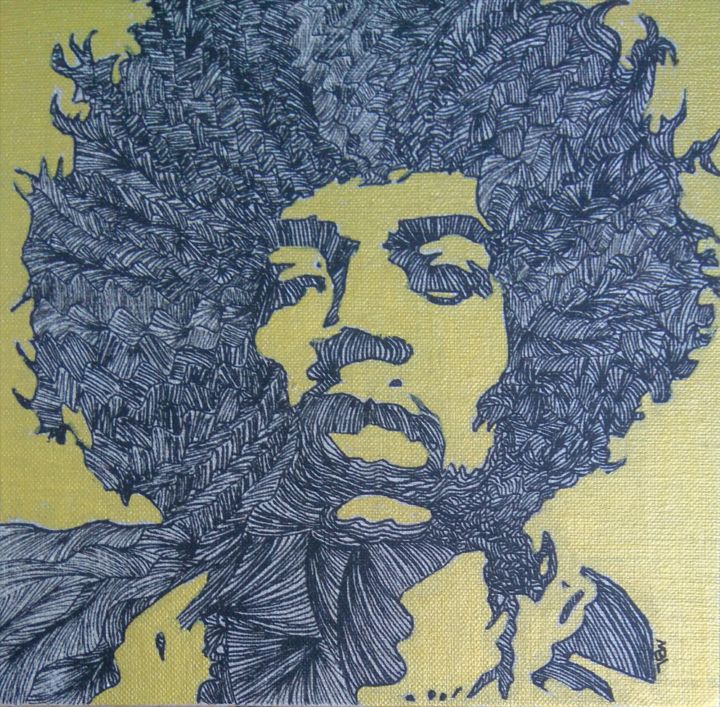 "Jimmy Hendrix" başlıklı Tablo Brigitte Mathé (MBL) tarafından, Orijinal sanat, Akrilik