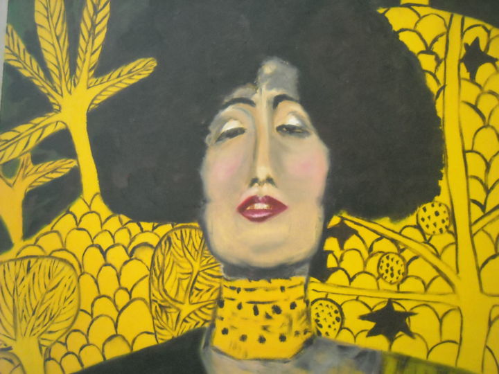 제목이 "Femme, d'après Klimt"인 미술작품 Brigitte Mathé (MBL)로, 원작, 기름 나무 들것 프레임에 장착됨