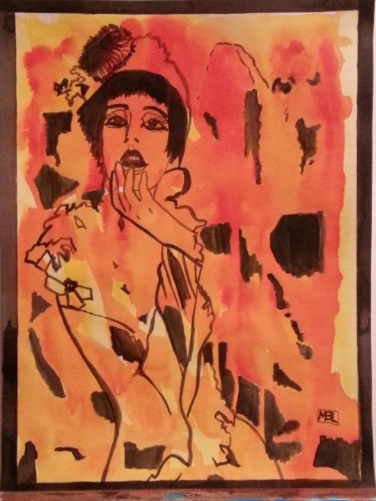 Peinture intitulée "Belle Ingenue, le r…" par Brigitte Mathé (MBL), Œuvre d'art originale, Encre