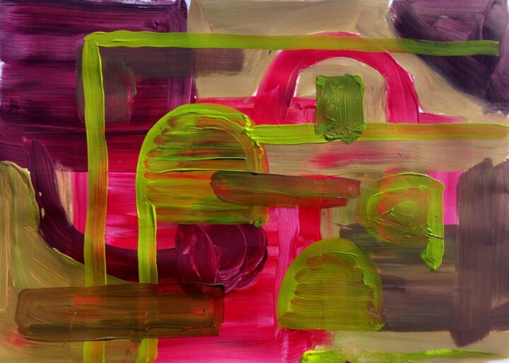 Pittura intitolato "Cubism abstract 2" da Bruno Rocher, Opera d'arte originale
