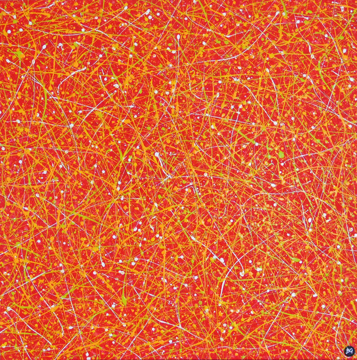 Peinture intitulée "Feu d'Artifice 5" par Bruno Guévenoux, Œuvre d'art originale, Acrylique Monté sur Châssis en bois