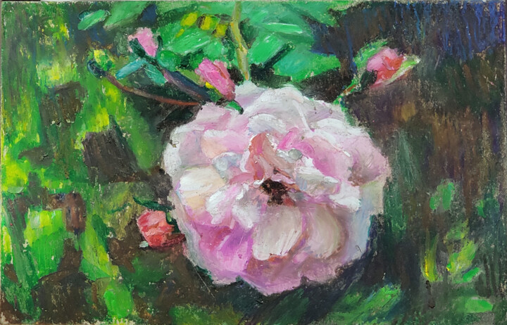 Malerei mit dem Titel "Rosa Floribunda. Oi…" von Aleksey Burov, Original-Kunstwerk, Pastell