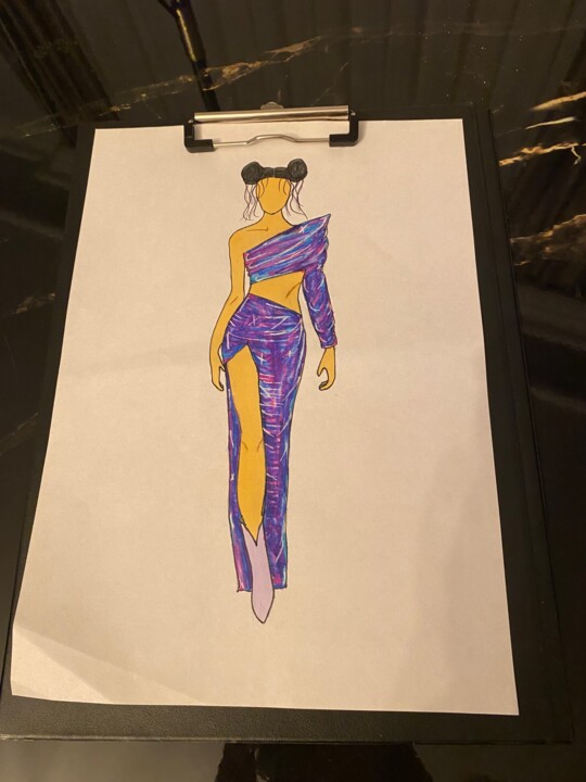 Drawing titled "Fashion Design" by Buse Erdoğan, Original Artwork, Non Manipulated Photography