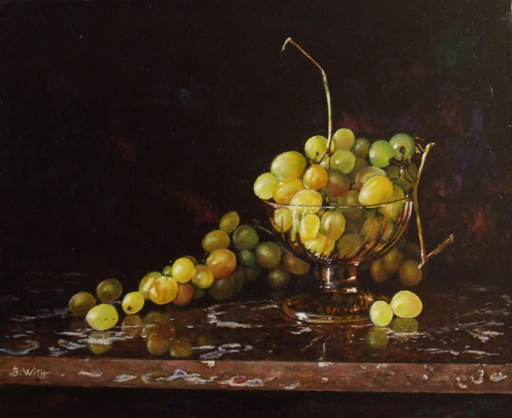 Ζωγραφική με τίτλο "Coupe-de-raisins" από Brigitte With (B.WITH), Αυθεντικά έργα τέχνης, Λάδι