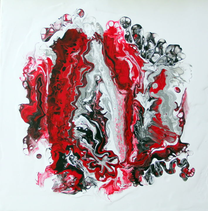 Peinture intitulée "Red-city" par Roxi, Œuvre d'art originale, Acrylique