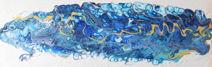 Peinture intitulée "Blue-Canto" par Roxi, Œuvre d'art originale, Acrylique