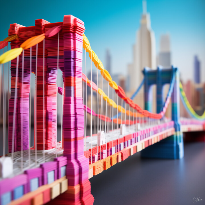数字艺术 标题为“The brooklyn bridge” 由Calahaan, 原创艺术品, 三维建模