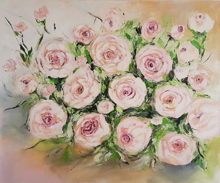 Peinture intitulée "Rosen" par Camelia Berberich, Œuvre d'art originale, Acrylique