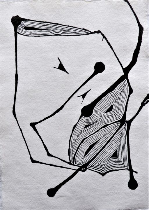 Drawing titled "Extrait 2" by Camille Escudero, Original Artwork, Ink