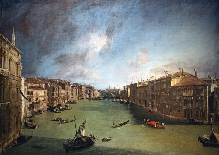 「Grand Canal, du Pal…」というタイトルの絵画 Canalettoによって, オリジナルのアートワーク, オイル