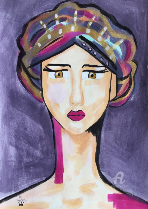 Painting titled "Caroline" by Candice Boulanger, Original Artwork, Acrylic