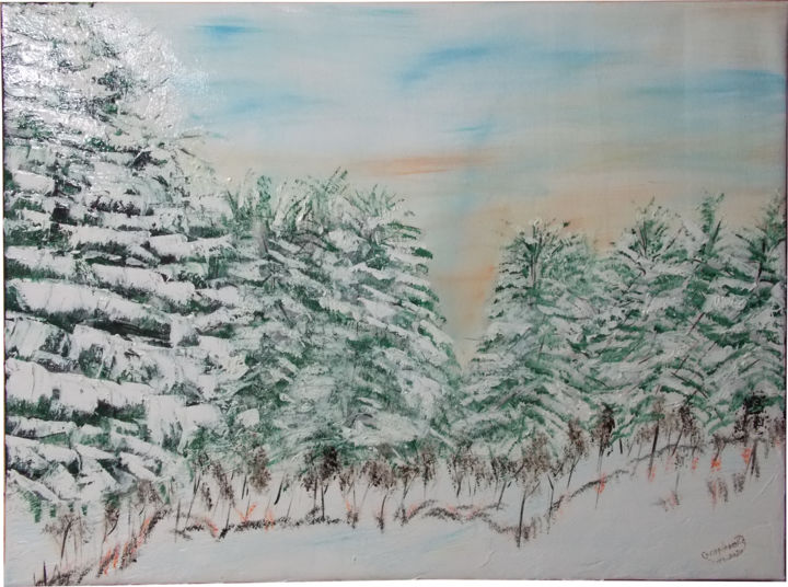 Peinture intitulée "Forêt Ardennaise Co…" par Gérard Capdevielle, Œuvre d'art originale, Huile