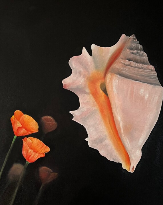 Peinture intitulée "Golden Poppy by the…" par Carina Martins, Œuvre d'art originale, Huile