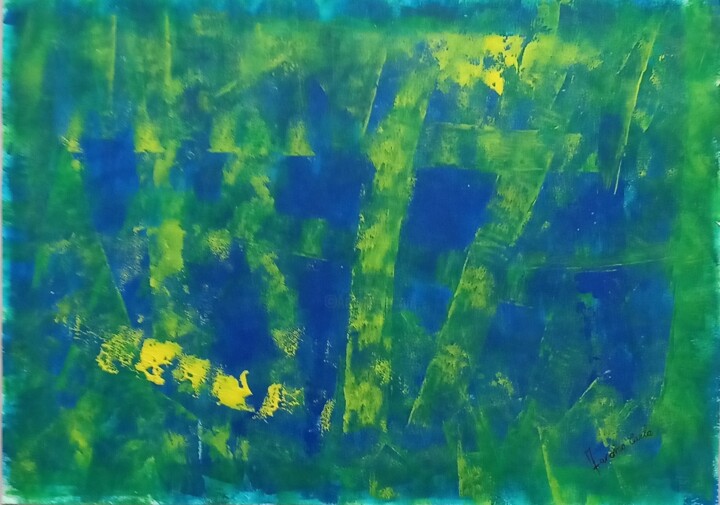 Pittura intitolato "verde" da Carla Favoino, Opera d'arte originale, Acrilico