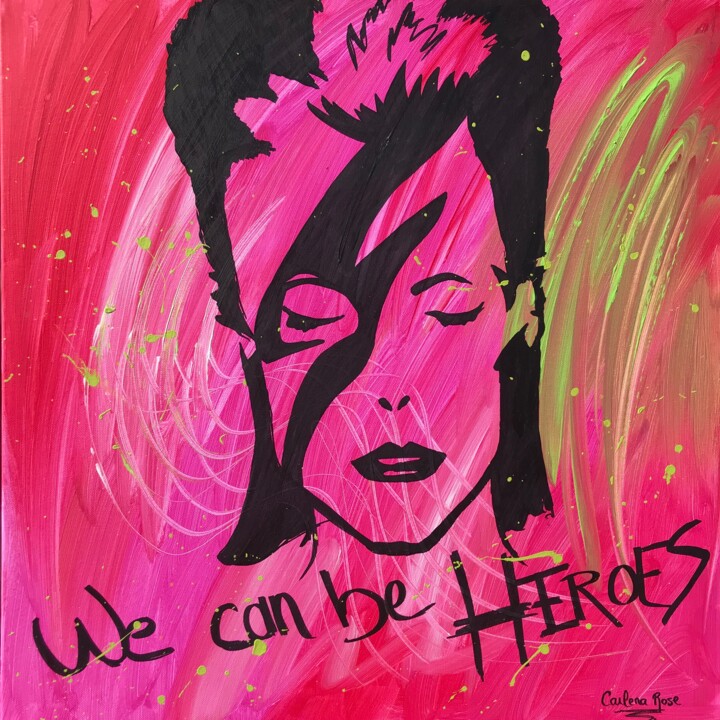 Pittura intitolato "David Bowie" da Carlena Rose, Opera d'arte originale, Acrilico