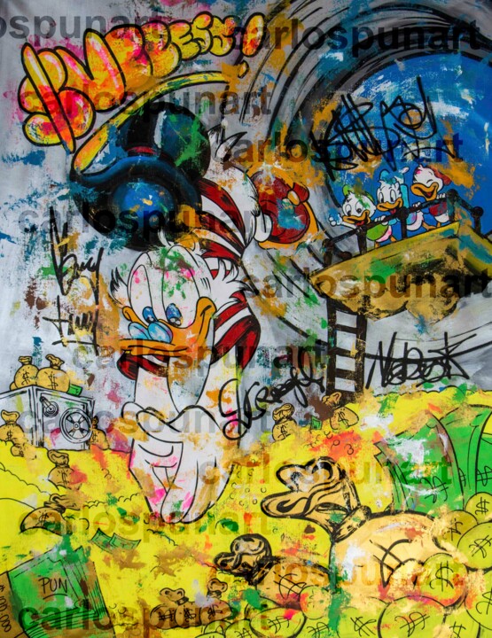 Malarstwo zatytułowany „Scrooge Mc Duck - M…” autorstwa Carlos Pun, Oryginalna praca, Akryl