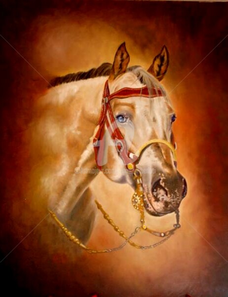 "QUATER HORSE" başlıklı Tablo Carmen Berluti tarafından, Orijinal sanat, Petrol
