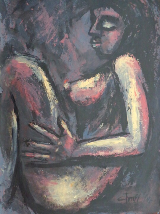Peinture intitulée "Woman Resting 2" par Carmen Tyrrell, Œuvre d'art originale, Acrylique