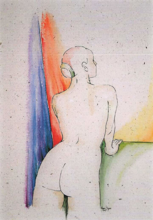 Painting titled "Schöne Aussicht" by Carmen Wagner, Original Artwork, Watercolor Mounted on Cardboard