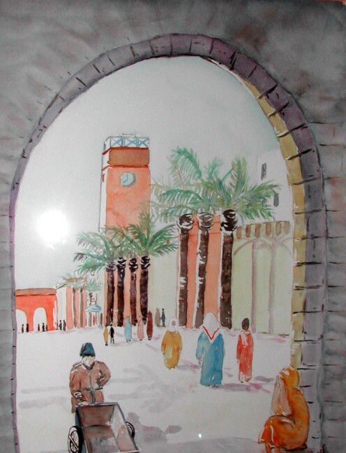 Ζωγραφική με τίτλο "essaouira, Maroc" από Carole D'Eyssautier, Αυθεντικά έργα τέχνης, Ακουαρέλα