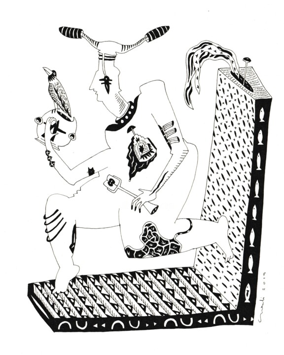 Dibujo titulada "Sin titulo" por Carolina Roncoli (CRONLI), Obra de arte original, Bolígrafo