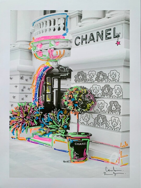 图画 标题为“Chanel Balcony” 由Caroline Montigneaux, 原创艺术品, 标记