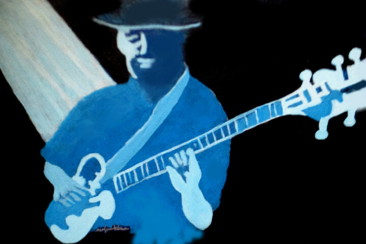 Pittura intitolato "Blues Music" da Carolyn   A. Debnam, Opera d'arte originale, Acrilico Montato su Telaio per barella in l…