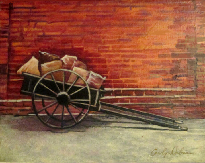 Картина под названием "Cart" - Carolyn   A. Debnam, Подлинное произведение искусства, Акрил Установлен на Деревянная рама дл…