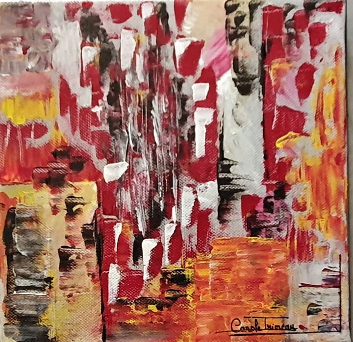 Peinture intitulée "promenade d'automne" par Carole Trioreau, Œuvre d'art originale, Acrylique