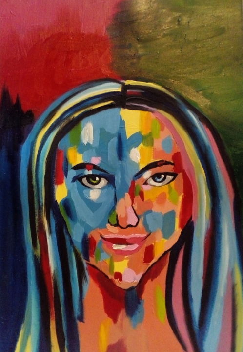 Peinture intitulée "In her eyes" par Maurício Carvalho, Œuvre d'art originale, Encre