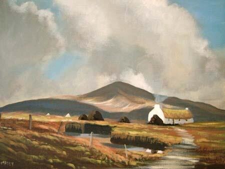 Painting titled "connemara cottage" by Cathal O Malley, Original Artwork